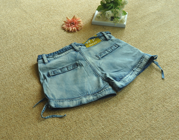 Belt thin denim shorts female cabbage price of the excellent fabric(China (Mainland))