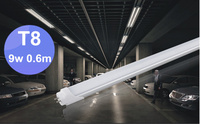 T8 LED Tube 9w 600mm 80led 720LM 90-260V LED Tube Light T8 9W Wholesale 50pcs/lot ,Free shipping By FedEx
