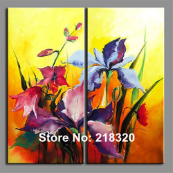 Free Shipping High Quality Guaranteed hand painted abstract flower oil painting wall designer art(China (Mainland))