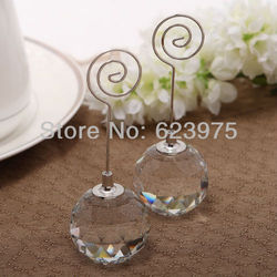 Wedding Favor Crystal Diamond Ball Place Card Holders (Set of 12 Pieces)(China (Mainland))