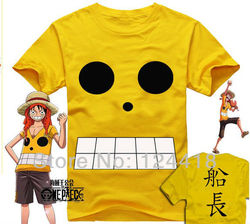 Free Shipping New One Piece Monkey D Luffy T-shirt Clothing Short Sleeve Cosplay Costumes(China (Mainland))