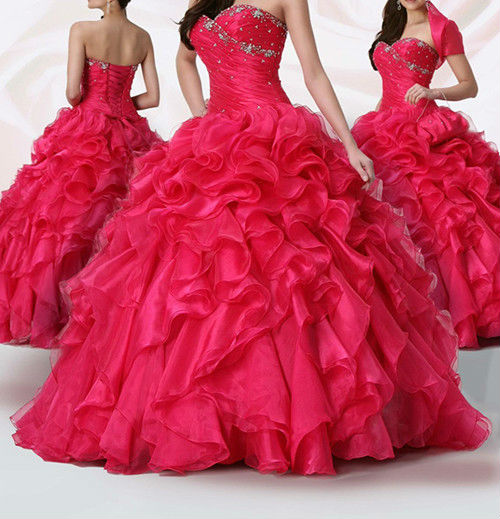 Vestidos color coral neon para 15 años hot sale