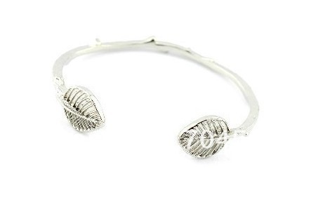 EB29 H quality Women honey mate Concise fashion leaves alloy bracelet silver 