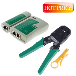 Portable RJ45 RJ11 RJ12 Wire Cable Crimper Crimp Cutting Stripper PC Network Hand Tool Pliers and Cable Tester Free Shipping(China (Mainland))