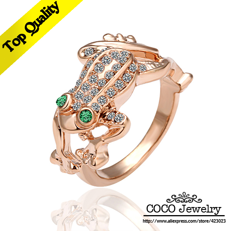 Free Shipping 18 K Gold Crystal Rings,Fashion Rings.Wholesale Fashion Jewelry R013(China (Mainland))