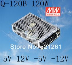 quad output power supply 120W 5V 12V -5V -12V suply Q-120B meanwell ac dc converter good quality(China (Mainland))