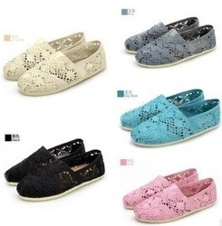 Wholesale Price Free Shipping Fashion cheap Free Shipping Toms SUMMER Lace canvas shoes New style canvas shoes(China (Mainland))