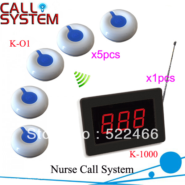 Cheap Wireless Nurse Call Pager for Hospital with 1 key blue call button and black display