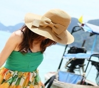 Summer sunscreen campaigners strawhat Women summer hat anti-uv sun-shading hat straw braid big beach cap
