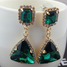 Green gem sexy star style fashion bingbing earrings stud earring
