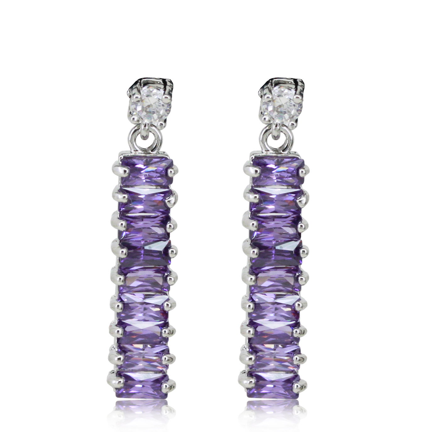 Honey purple women s earrings zircon k gold fashion stud earring earrings