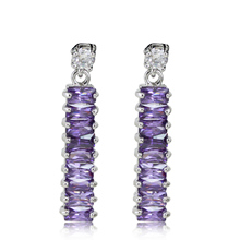 Honey purple women’s earrings zircon k gold fashion stud earring earrings