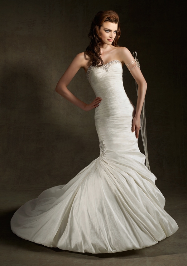 2013 Hot Sale Strapless Mermaid Tiered Sweetheart Wedding Dress(China (Mainland))