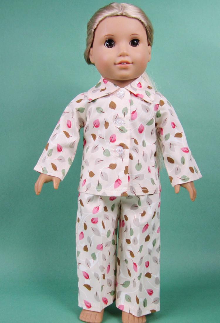 Doll home suit for 18" USA Girl Cheap Toy long sleeve sleep costume Many styles(China (Mainland))
