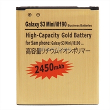 2450mAh High Capacity Gold Business Battery for Samsung Galaxy SIII mini s3 i8190 Free Shipping Support wholesale