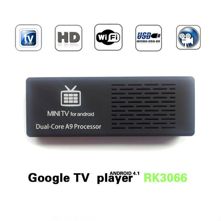 Android 4.1mini PC MK808 Dual Core RK3066 Cortex A9 1.5GHz1G DDR3 RAM 4G Flash WiFi USB OTG HDMI 1080p video output Google IPTV(China (Mainland))