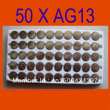 50PCS   AG13 Button Cell Batteries AG 13 G13 LR44 A76 N ship by air mail with track number