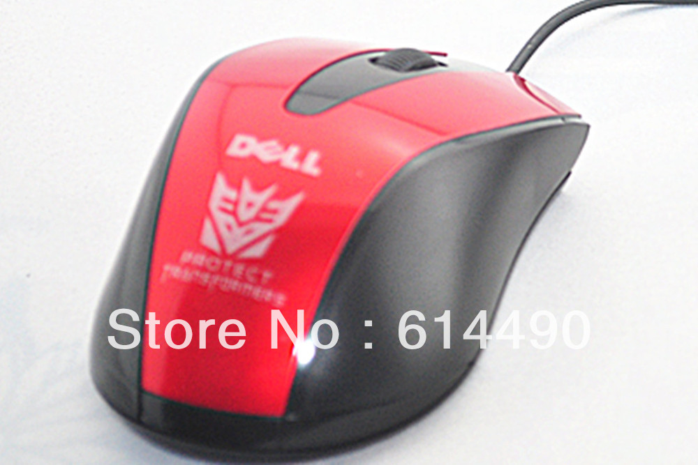USB Thin Wired Scroll Wheel Optical Mouse Mice For Dell Notebook+Free shipping(China (Mainland))