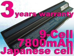 3-Year Warranty! 9-Cell Battery For Acer Aspire One AO533-KK3G 532h 253h UM09G41 UM09G31 UM09G75(China (Mainland))