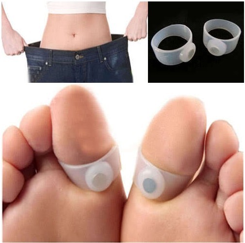 2 Pairs Slimming Silicone Foot Massage Magnetic Toe Ring Fat Weight Loss Health