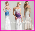 2013 Luxury Beads Crystals Strapless Mermaid Prom Dresses Evening Gowns Chiffon E3234