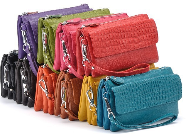Free shipping NEW Large capacity Genuine leather bag,clutch/wristlet bag w/ strap,Day clutches Shoulder bags [HFL249](China (Mainland))