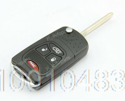 4 Buttons Remote Flip Folding Key Shell Case For Chrysler Sebring Pacifica Dodge Avenger Nitro Jeep Wrangler Liberty 3 +1 Panic(China (Mainland))