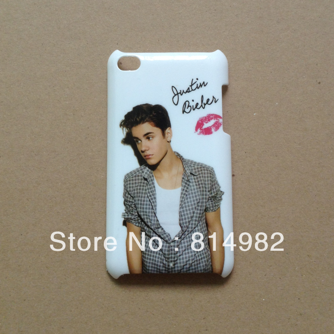free shipping Justin Biber case with red lip case hard plastic case for ipod touch 4 T040(China (Mainland))
