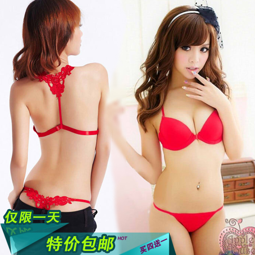 Thin push up bra set sexy young girl front button bra thong underwear set(China (Mainland))