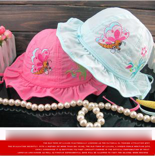 Princess Cap for girls Summer BEE flower Bucket Cap beautiful Girl's Visor Cap Sunhat 20 pcs lot LXX8012(China (Mainland))