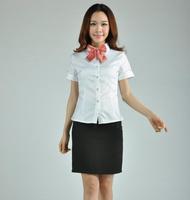 2013 New  Summer Women Formal skirts sets with Shirts Ladies office Work Wear Suits Fashion Elegant White Free Shipping