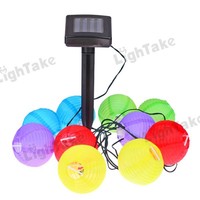 Wholesale 100pcs Outdoor Solar Powered LED Mini Colorful Lantern String Lighting  For Wedding Parties