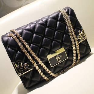 2013 new handbag Christmas New year new metal Quilted car suture chain bag shoulder bag Messenger