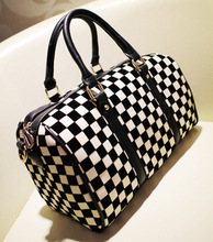 2013 new handbag the European style checkerboard black and white plaid pillow bag handbag shoulder bag Messenger bag