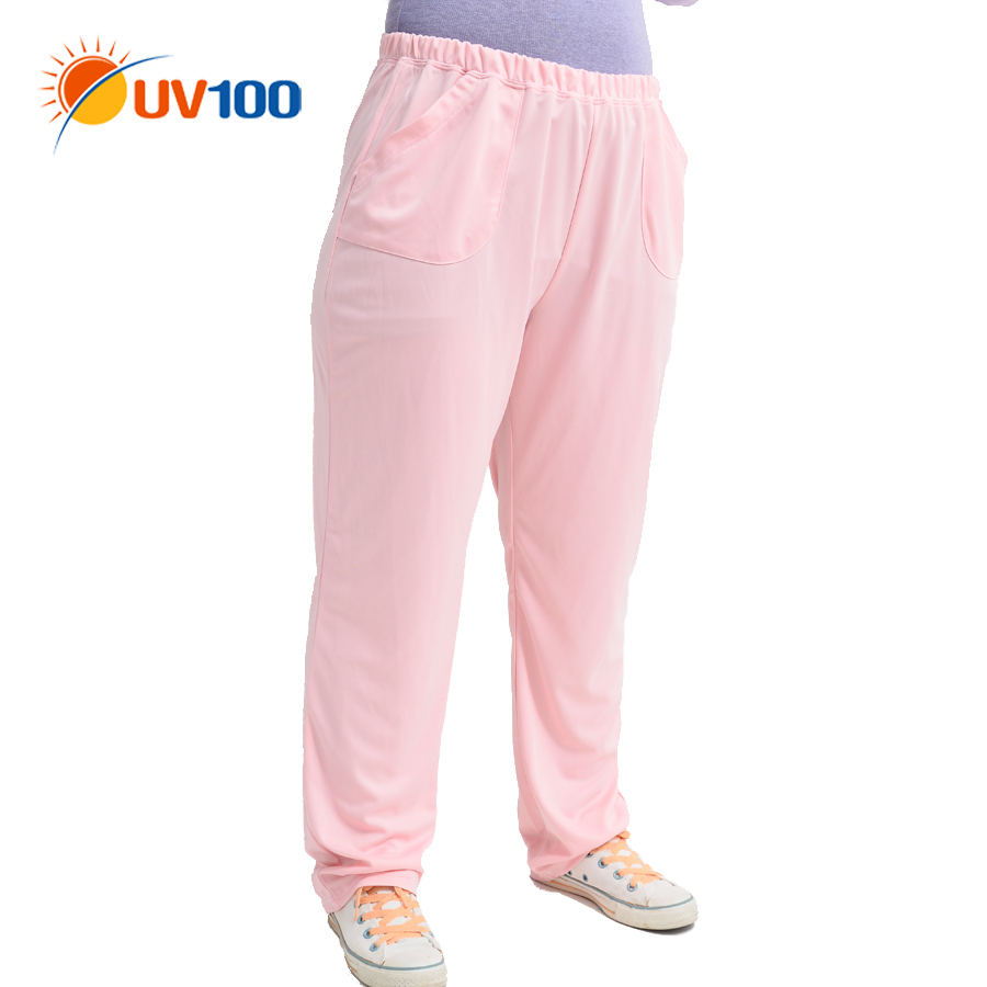 Uv100 spring and summer women's plus size anti-uv sunscreen casual elastic trousers 12085(China (Mainland))