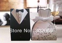 Tuxedo And Gown Favor Box With White Ribbon  wedding favor box  wedding gift