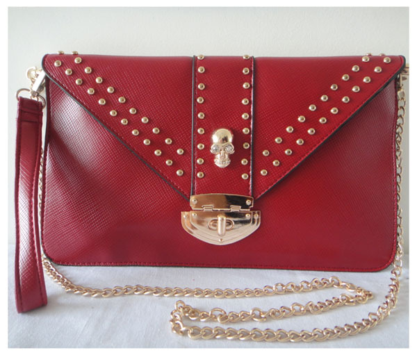 A0087(red),Bester price in AliExpres,2013 promotion envelope lady clutches bags,leather shoulder,bags for woman,free shipping!(China (Mainland))