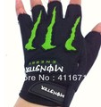 Freeshipping NEW MONSTER gloves ghost dog half gloves cycling gloves motorcycle gloves Size XL/L Blue 100% Brand New(China (Mainland))