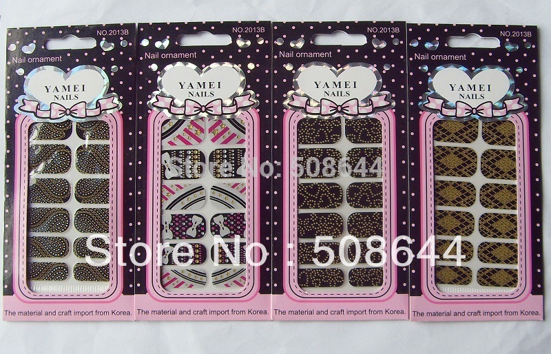 Hot Selling! 200sets/lot French nail sticker Minx nails patch art 12pcs/set Cosmetics beauty nail topwin(China (Mainland))