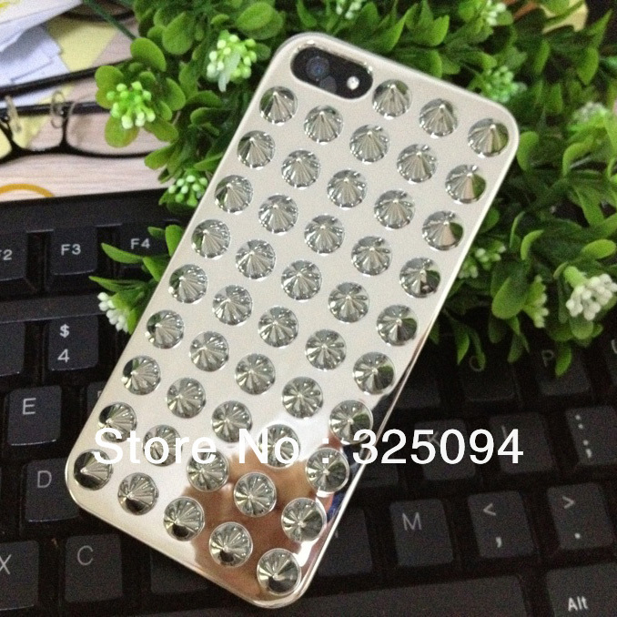 Punk Studded Hard Plating Plated Case cover for iPhone 5 hot selling 100pcs/lot DHL free shipping(China (Mainland))