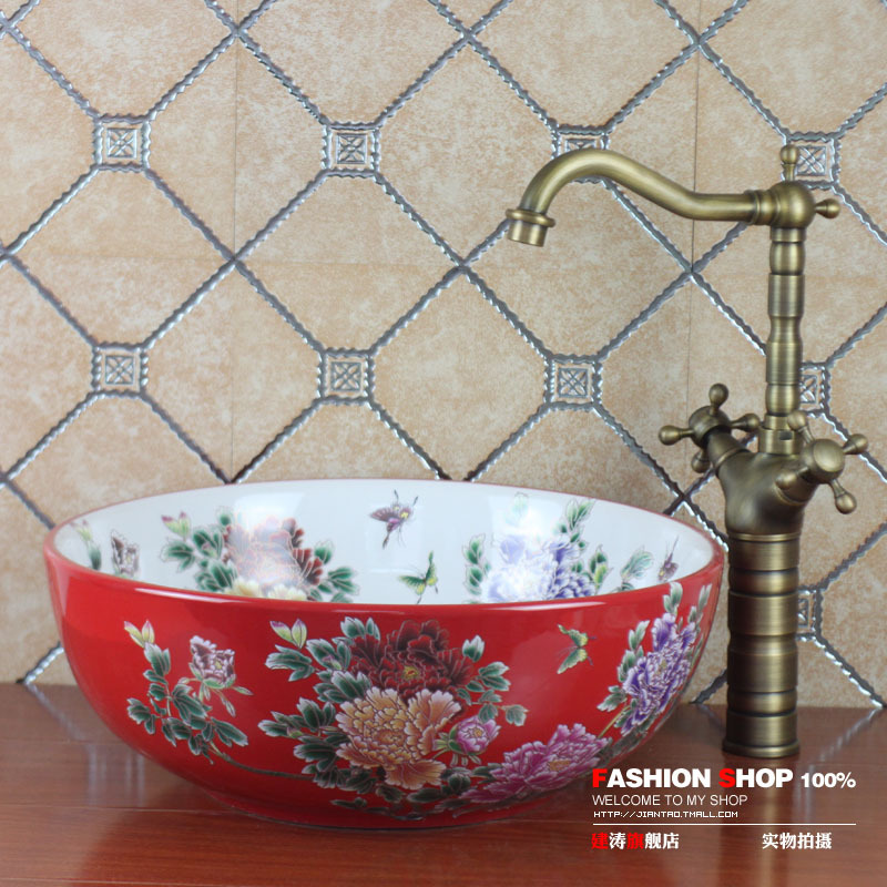 Art basin wash basin - - basin - handbasin - counter basin hongbai - butterfly(China (Mainland))