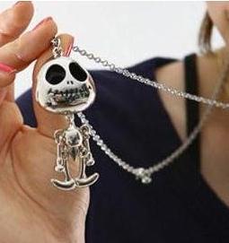 N020 Punk gothic Vintage Retro Skeleton Skull Skeleton Charm Pendant Necklace Fashion Jewelry wholesale charms female