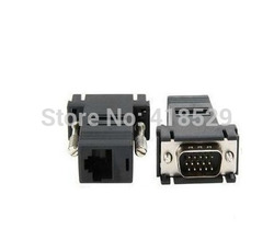 50pcs/lot VGA Video Extender to CAT5 CAT6 RJ45 Cable Adapter(China (Mainland))