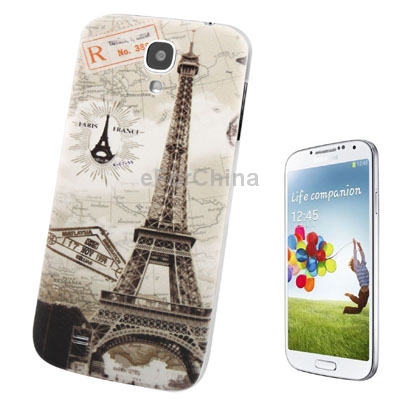 Eiffel Tower plástico Material substituição cobrir volta caixa de bateria para Samsung Galaxy S4 i9500