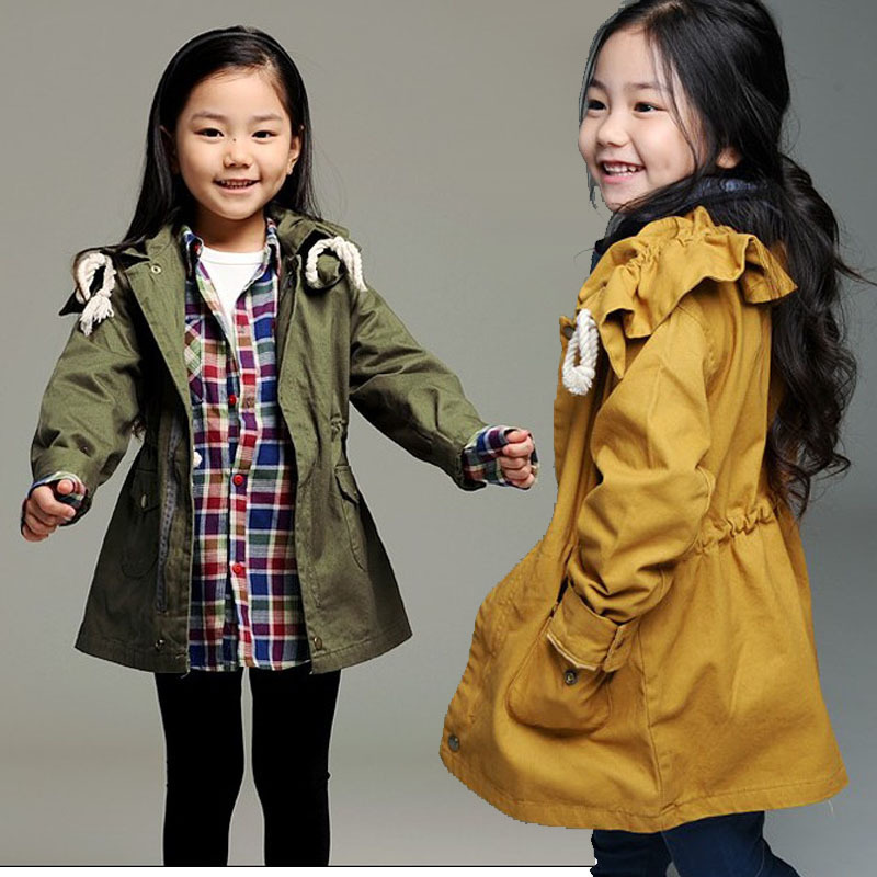 TOPCAT Children's clothing 2012 autumn female child baby 100% medium-long cotton long-sleeve large-neck trench outerwear(China (Mainland))