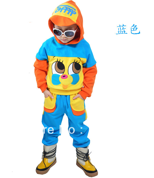 Summer and spring Sale Cool Children's sports suit Colorful children clothing 3 colors. Suitable for 2-6 years children(China (Mainland))