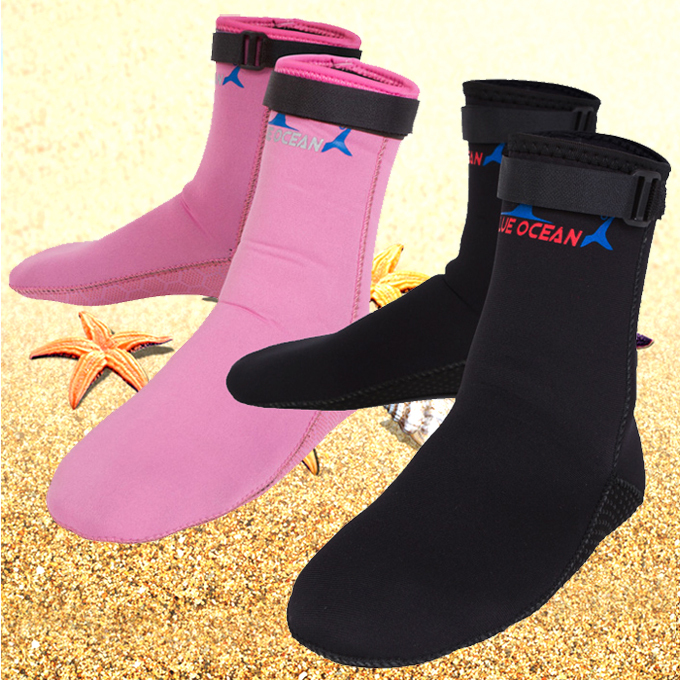 Slip-resistant socks submersible anti-slip soles submersible thickening socks swim socks push-up velcro belt(China (Mainland))
