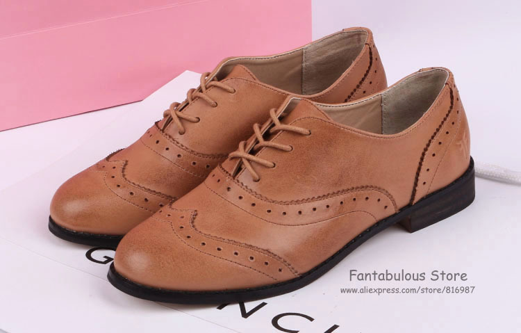 Free Ship Hot Sale British Style Women Oxfords 100% Genuine Leather Comfortable Women Flat Shoes(China (Mainland))