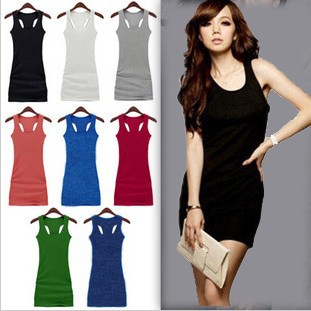 1pcs Free shipping ladies cotton long T-shirt Fashion Tank Tops clothes(China (Mainland))