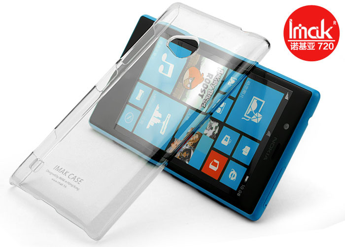 20pcs/lot NEW! iMak ultra Thin hard Crystal Case for Lumia 720,imak clear Case for nokia 720 with retail box(China (Mainland))